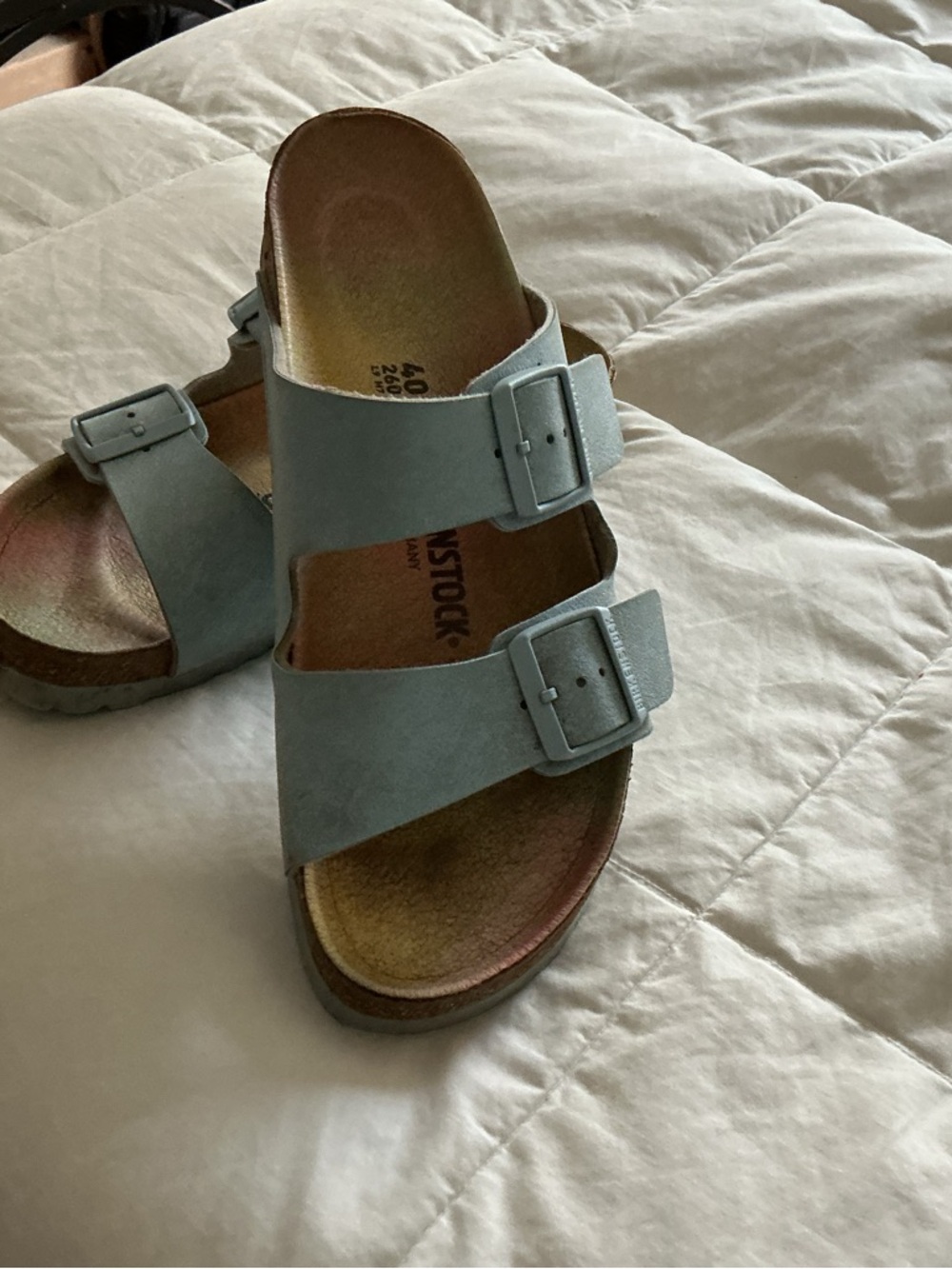Birkenstock Arizona Double Strap Sandals in Pale Blue